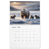 Calendrier Grizzly Bear Mother Cubs Alaska Wildlife Calendar (Feb 2026)