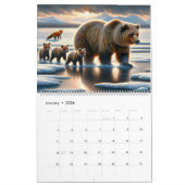 Calendrier Grizzly Bear Mother Cubs Alaska Wildlife Calendar (Jan 2026)