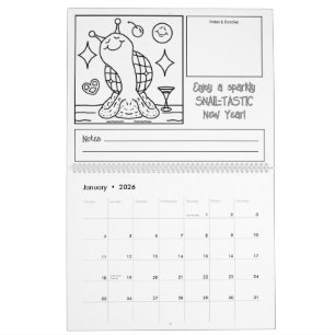 Calendrier Gros escargot 2026 Coloration
