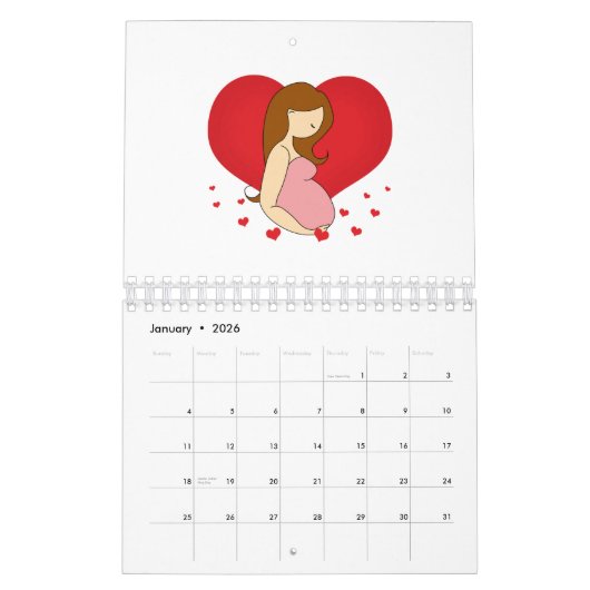 Calendrier Grossesse amoureuse (Jan 2026)