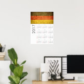 Calendrier Grunge Allemagne Drapeau 2017 Affiche (Bureau à domicile)