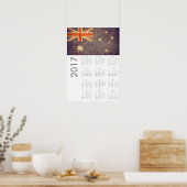 Calendrier Grunge Australie Drapeau 2017 Affiche (Cuisine)