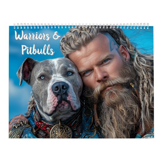 Calendrier Guerriers & Héros de chiens Pitbull (Protection)