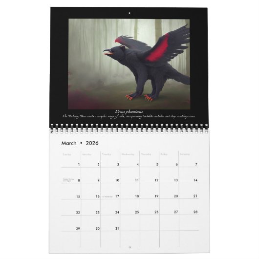Calendrier Guide Illustré Des Gryphiformes Volume 4 (Mar 2026)