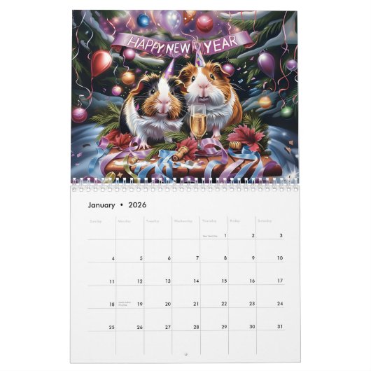 Calendrier Guinea Pig (Jan 2026)
