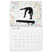Calendrier Gymnastics Calendar Blue Starburst Gymnastics Pose (Mar 2026)
