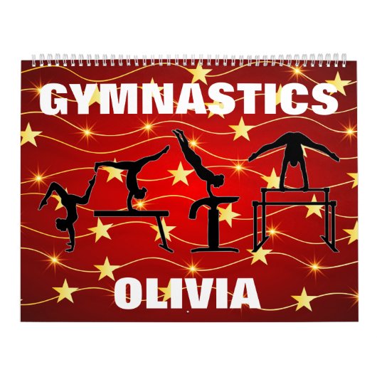 Calendrier Gymnastique Red / Gold Stars (Protection)