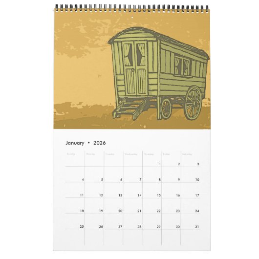 Calendrier Gypsy caravan (Jan 2026)