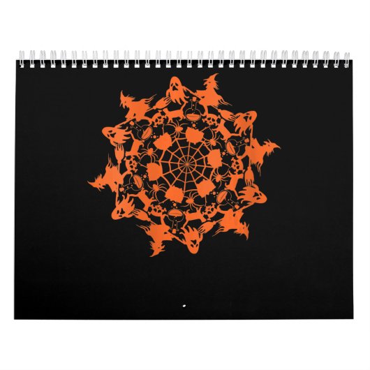 Calendrier Halloween Mandala Spider Witch Ghost Skull (Protection)