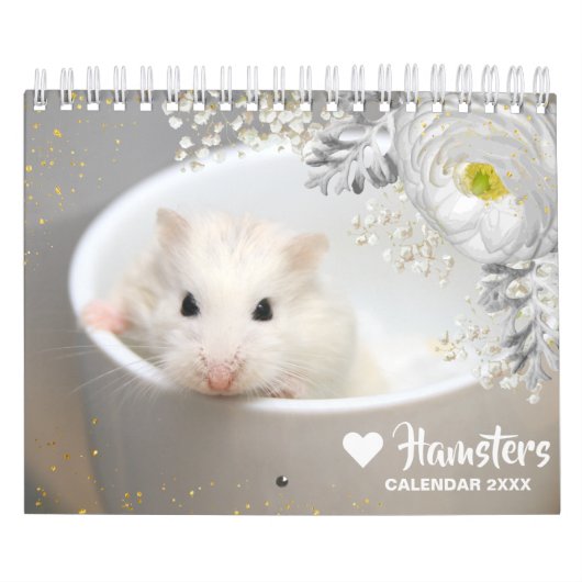 Calendrier Hammyville - Motivation Cute Hamster avec fleurs (Protection)