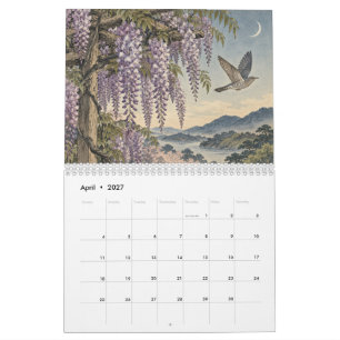 Calendrier Hanafuda Douze Mois d'Art de Gravure sur Bois Japo