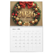 Calendrier happy new year 2026 festive wreath  (Mar 2026)