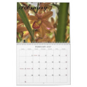 Calendrier hawaïen de fleur et d'orchidée (Feb 2027)