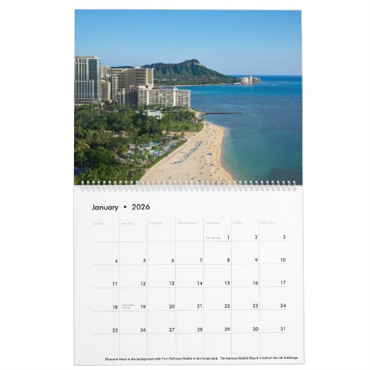 Calendrier Hawaii 2023 (Jan 2026)