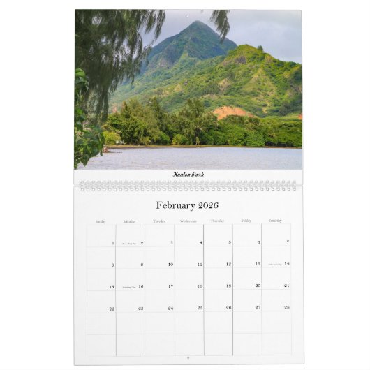 Calendrier Hawaii Oahu (Feb 2026)