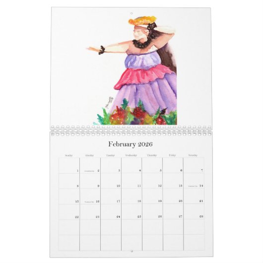 Calendrier Hawaiian Hula Blessings (Feb 2026)