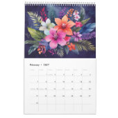 Calendrier Hawaiien des fleurs d'aquarelle 2025 (Feb 2027)