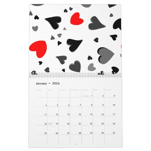 Calendrier Hearts (Jan 2026)