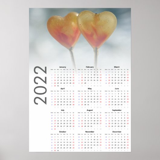 Calendrier Hearts 2022 Poster - dimanche en premie (Devant)