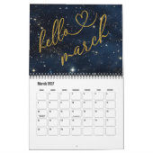 Calendrier Hello 2026 Gold Glitter Chic Galaxy Calendar (Mar 2027)