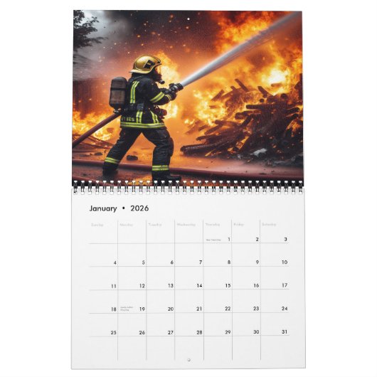Calendrier Héros en action : pompier 20XX (Jan 2026)