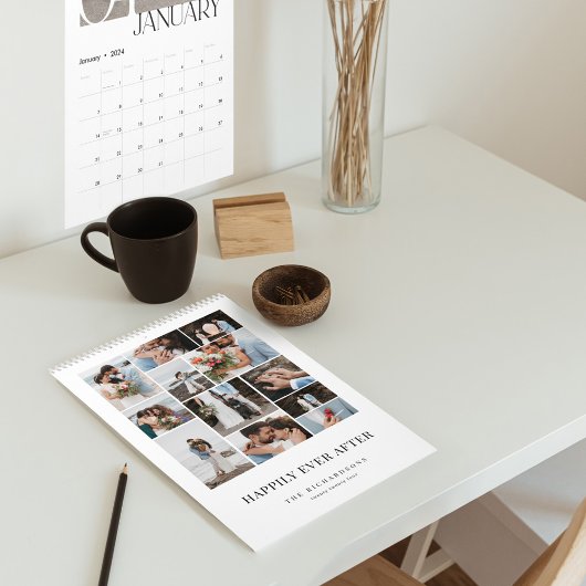 Calendrier Heureusement jamais après un collage photo Mariage