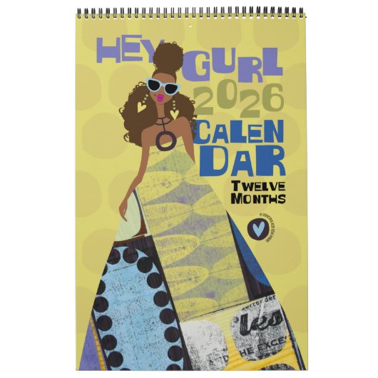 Calendrier Hey Gurl 2026 sur 12 mois (Protection)