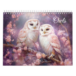 Calendrier Hiboux fantastiques dans un style abstrait