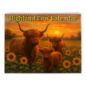 Calendrier Highland Cow Calendar (Protection)