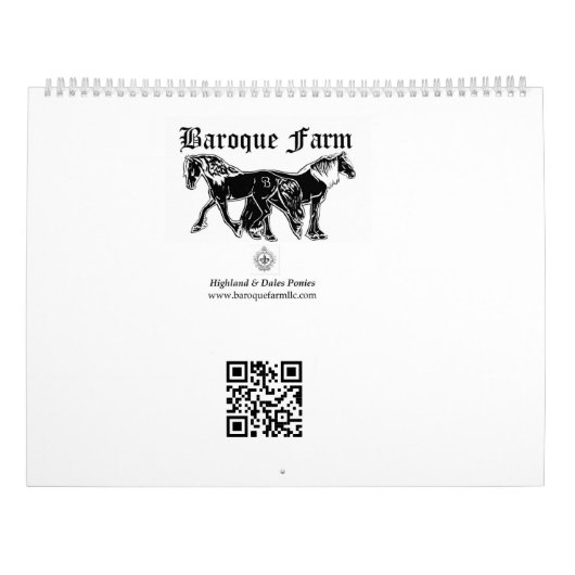 Calendrier Highland Pony 2023 (Dos)