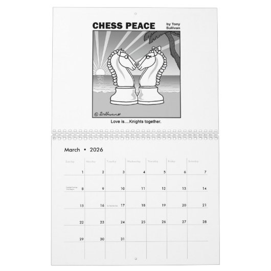 Calendrier Hilarious Chess Peace 2022 calender (Mar 2026)