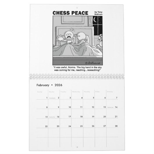 Calendrier Hilarious Chess Peace 2022 calender (Feb 2026)
