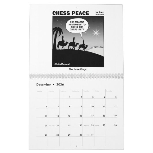 Calendrier Hilarious Chess Peace 2022 calender (Dec 2026)