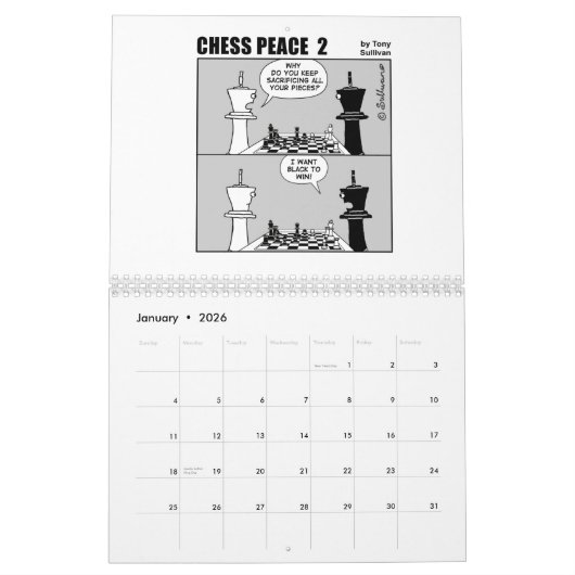 Calendrier Hilarious Chess Peace 2022 calender (Jan 2026)