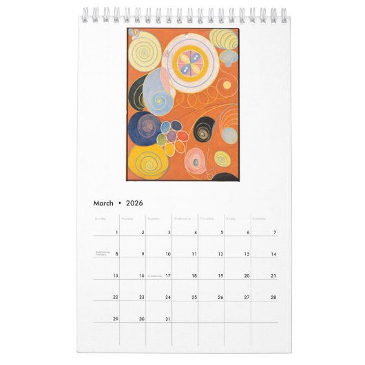 Calendrier Hilma af Klint, Peintures modernes (Mar 2026)