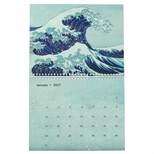Calendrier Hokusai Blue Waves été (Jan 2027)