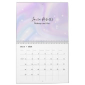 Calendrier Hologramme Arrière - plan Neon Overlay (Mar 2026)