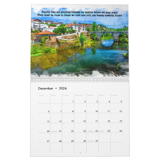 Calendrier Hommages à la famille (Dec 2026)