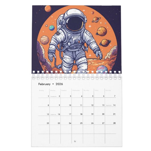 Calendrier Homme spatial (Feb 2026)