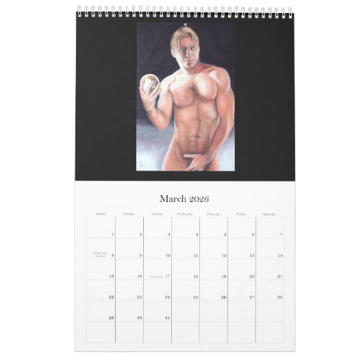 Calendrier Hommes d'art (Mar 2026)