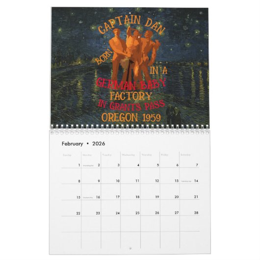 CALENDRIER HUMAN CADAVER EMBRYO CLOWN ALABAMA STORM SEWURE (Feb 2026)