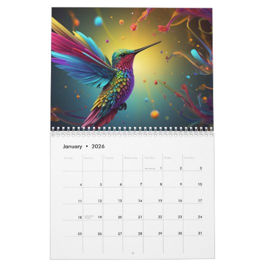 Calendrier Hummingbirds in Motion 2026 (Jan 2026)