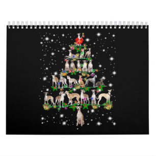 Calendrier humoriste whippet décoration d'ornement d'arbre d