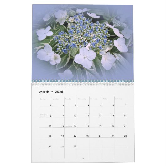 Calendrier - Hydrangeas (Mar 2026)
