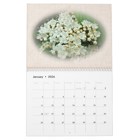 Calendrier - Hydrangeas (Jan 2026)