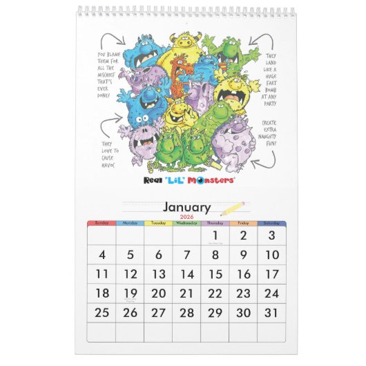 Calendrier Il y a un monstre dans chaque enfant (Jan 2026)