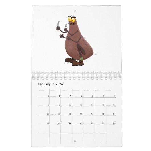 Calendrier Illustration animalière (Feb 2026)