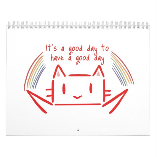 Calendrier Illustration de chat minimaliste mignonne (Protection)