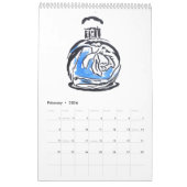 Calendrier Illustration de l'aquarelle POP Pop Art (Feb 2026)