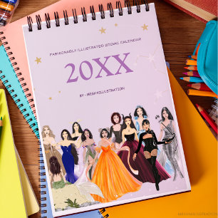 Calendrier Illustration de mode, signes zodiaques, zodiaque